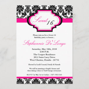 bonbon à damassé des roses indien 5x7 invitation