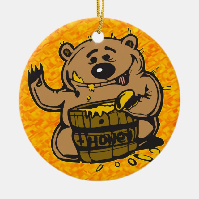 Bonbon als Honig Keramik Ornament (Vorne)
