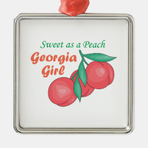 Bonbon als Pfirsich Georgia Gire Ornament Aus Metall