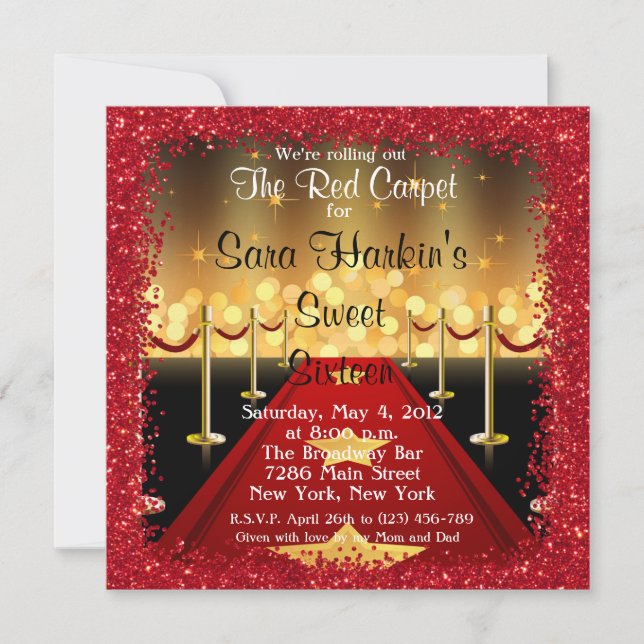 Bonbon de Hollywood de tapis rouge invitation de (Devant)