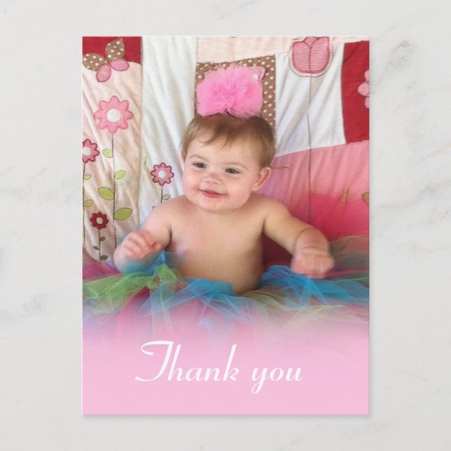 Bonbon en coton rose : Carte postale Merci photo (Devant)