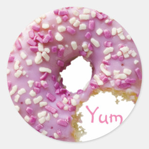 BONBON glasig-glänzender Krapfen Runder Aufkleber