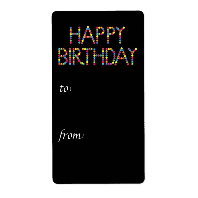 BonBon Party Rainbow Happy Birthday Gift Tag (Vorne)