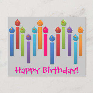 BonBon Party Rainbow Happy Birthday Postcard Einladungspostkarte