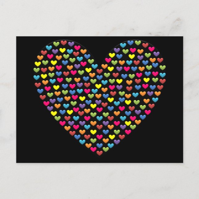 BonBon Rainbow Liebe Hearts Postkarte (Vorderseite)