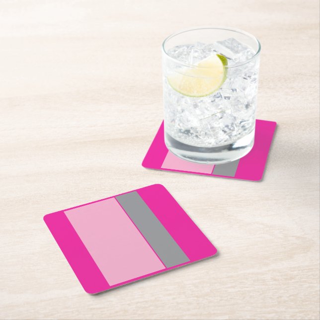 Bonbon-Rosa  Rechteckiger Pappuntersetzer (Vor Ort)