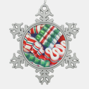 BONBON RUBAN Ornement Flocon de Neige en Étain