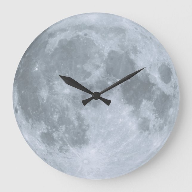 Bonbon schlummert Kinderzimmer-blauer Mond Große Wanduhr (Vorderseite)