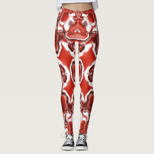 Bonbon- und Johannisbeer-Rot-Kaleidoskop-Muster #2 Leggings