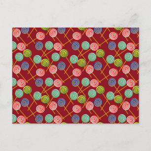 Bonbonmuster   Lollenmuster   Lollipop 10 Postkarte