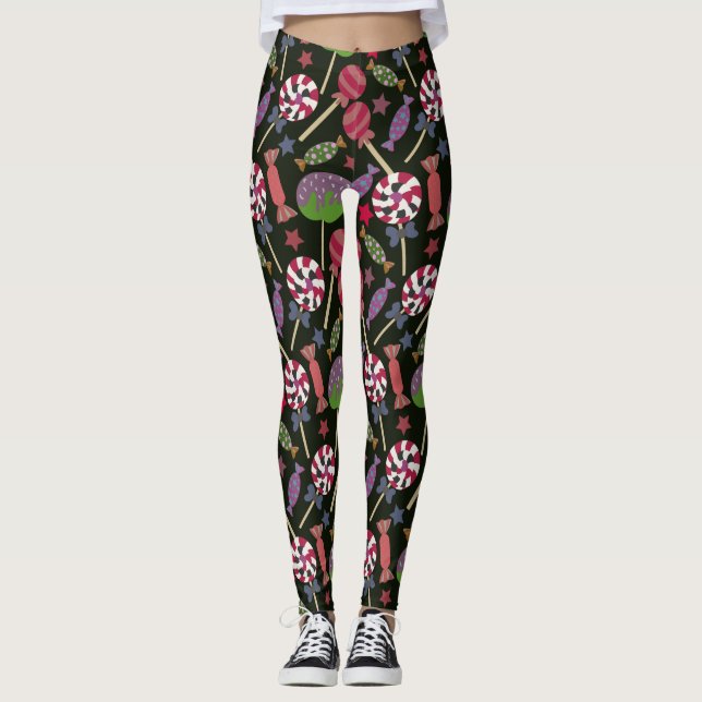 Bonbonmuster | Lollenmuster | Lollipop 16 Leggings (Vorderseite)