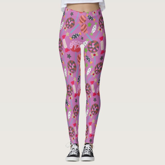 Bonbonmuster | Lollenmuster | Lollipop 19 Leggings (Vorderseite)