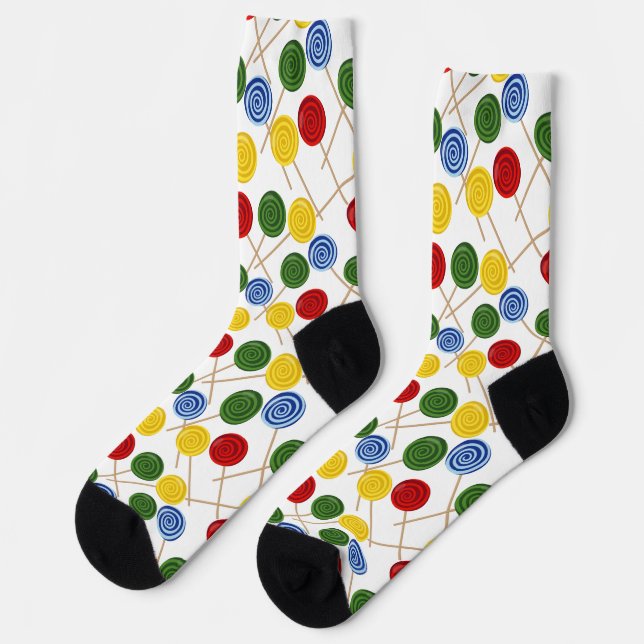 Bonbonmuster | Lollenmuster | Lollipop 21 Thro Socken (Linkes Detail)
