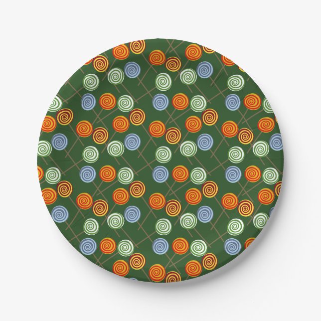 Bonbonmuster | Lollenmuster | Lollipop 22 Pappteller (Vorderseite)