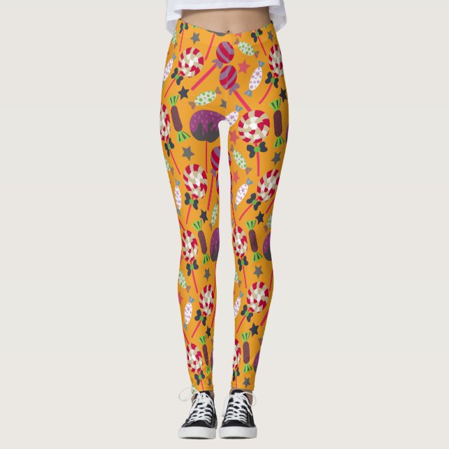 Bonbonmuster | Lollenmuster | Lollipop 23 Leggings (Vorderseite)