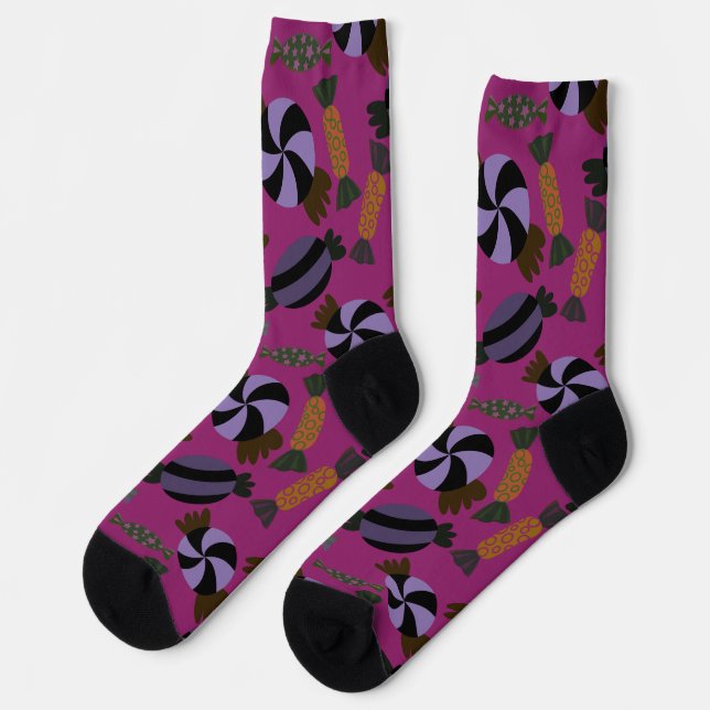 Bonbonmuster | Lollenmuster | Lollipop 33 Tasche Socken (Linkes Detail)