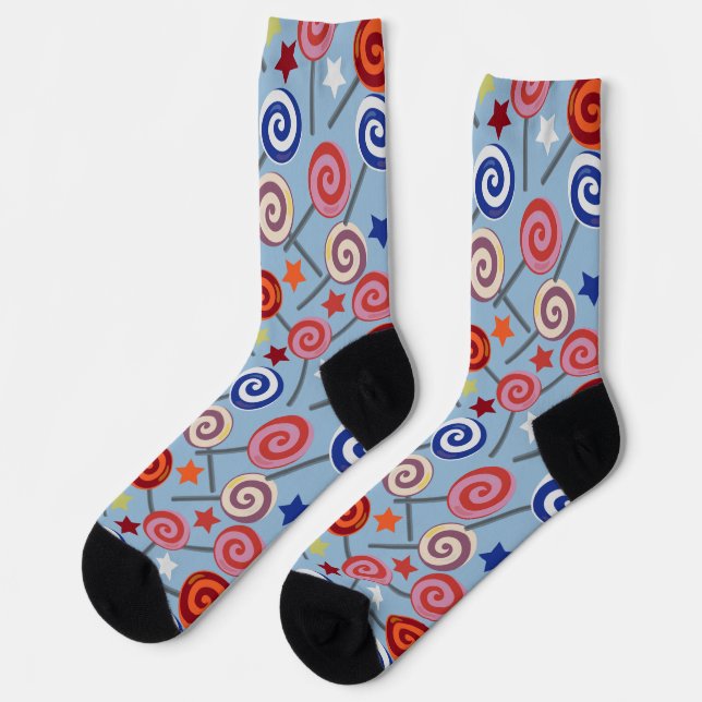 Bonbonmuster | Lollenmuster | lollipop 40 Thro Socken (Linkes Detail)