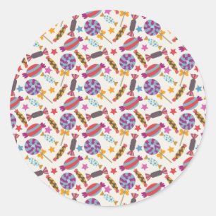 Bonbonmuster   Lollenmuster   Lollipop 46 Runder Aufkleber