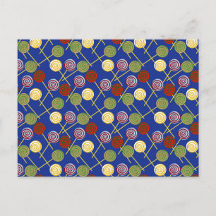 Bonbonmuster   Lollenmuster   Lollipop 4 Postkarte