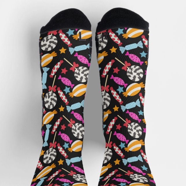 Bonbonmuster | Lollenmuster | Lollipop 56 Yoga Socken (Oben)