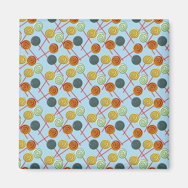 Bonbonmuster | Lollenmuster | Lollipop 5 Magnet (Vorne)