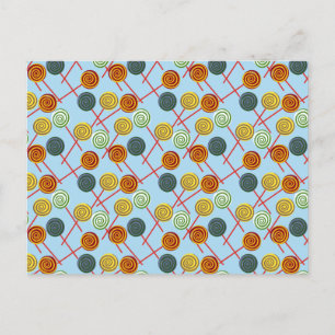 Bonbonmuster   Lollenmuster   Lollipop 5 Postkarte