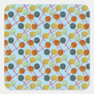 Bonbonmuster   Lollenmuster   Lollipop 5 Quadratischer Aufkleber