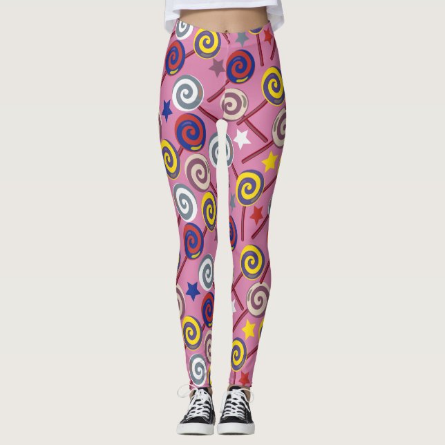 Bonbonmuster | Lollenmuster | Lollipop 7 Leggings (Vorderseite)
