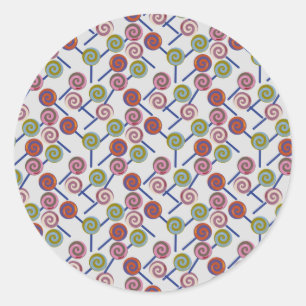 Bonbonmuster   Lollenmuster   Lollipop 8 Runder Aufkleber