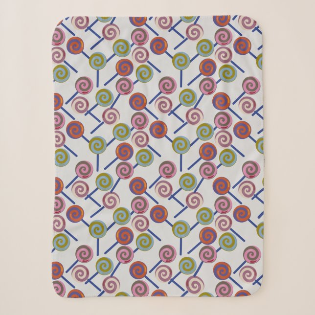 Bonbonmuster | Lollenmuster | Lollipop 8 Sherpadecke (Vorderseite)