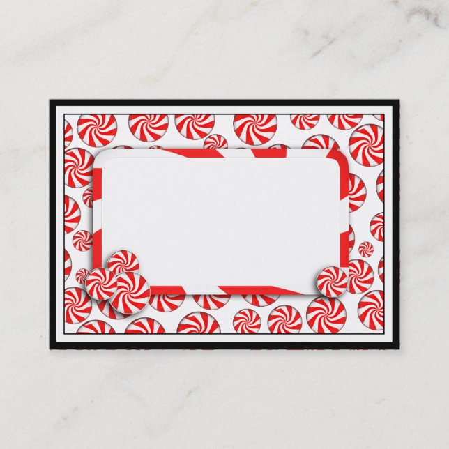 Bonbons à la menthe poivrée avec étiquette (Devant)