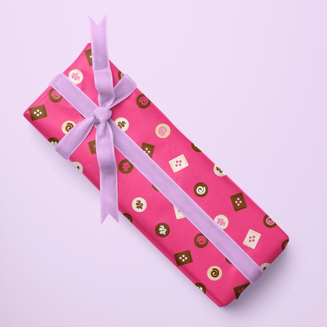 Bonbons au chocolat moderne - Trio papier d'envelo (Modern chocolate bonbons wrapping paper- for Valentine's Day, birthdays, anniversaries, and more.)