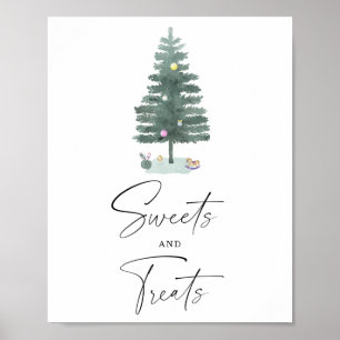Bonbons et friandises d'hiver poster baby shower