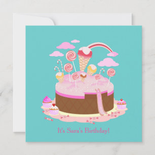 Bonbons et gâteau au chocolat invitation à la fête