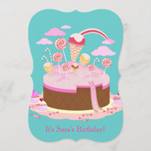 Bonbons et gâteau au chocolat invitation à la fête