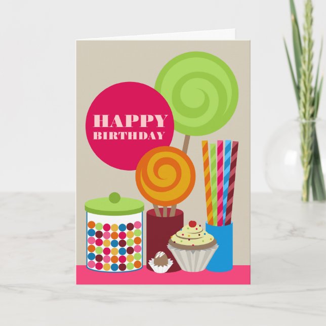 Bonbons et sucreries Carte d'anniversaire (Devant)