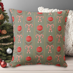 Bonbons und Weihnachtsschmuck Kissen