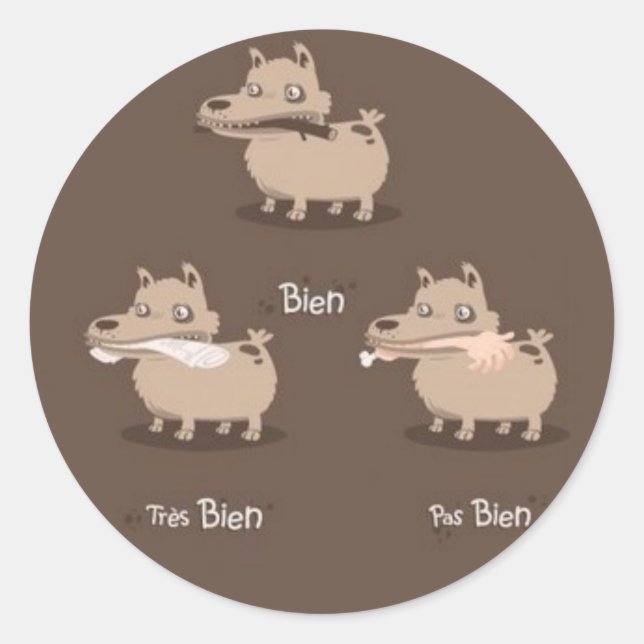 BonChien Runder Aufkleber (Vorderseite)