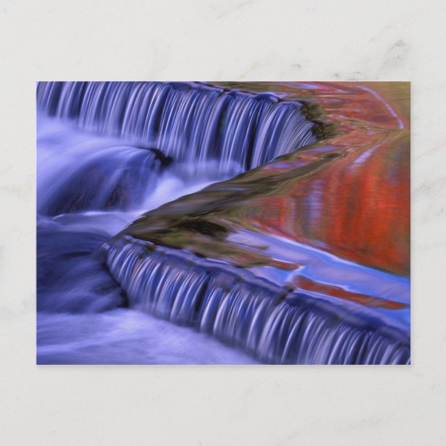 Bond Falls; Reflection Fall-Farbige Blätter; Postkarte (Vorderseite)