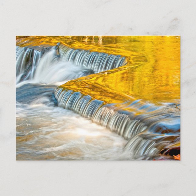 Bond Falls Reflektierende Herbstfarben Postkarte (Vorderseite)