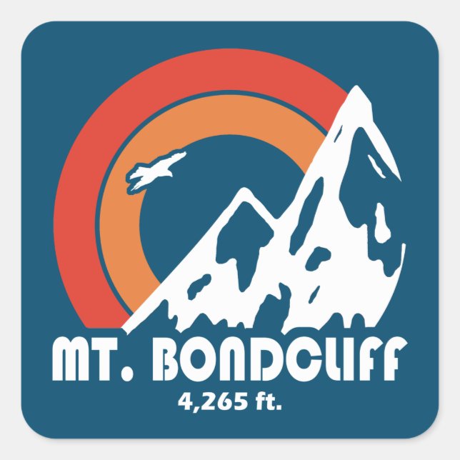 Bondcliff New Hampshire Sun Eagle Quadratischer Aufkleber (Vorderseite)