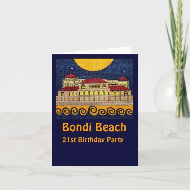 Bondi Beach, 21. Geburtstagskarte Party Einladung (Vorderseite)