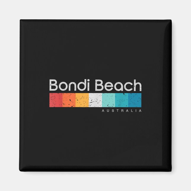 Bondi Beach Australia Retro Design Magnet (Vorne)