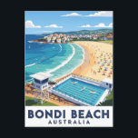 Bondi Beach Australia Travel Postkarte<br><div class="desc">Bondi Beach liegt in den östlichen Vororten von Sydney, Australien, und ist einer der berühmtesten und berühmtesten Strände der Welt. Das Hotel ist für seinen goldenen Sand, das klare blaue Wasser und das starke Surfen bekannt und zieht das ganze Jahr über Einheimische und internationale Touristen an. Bondi ist nicht nur...</div>