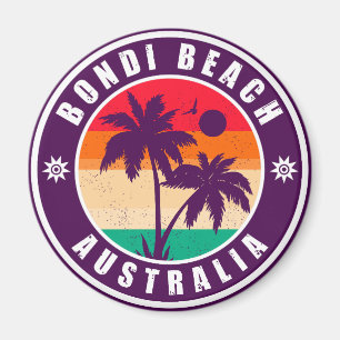 Bondi Beach Australien Palmen Vintage 60er Magnet