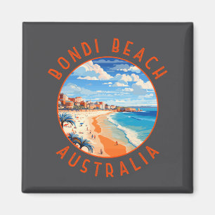 Bondi Beach Australien Reise Kunst Vintage  Magnet