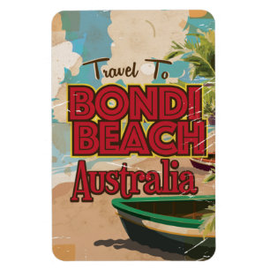 Bondi Beach Australien Vintage Urlaubsposter Magnet