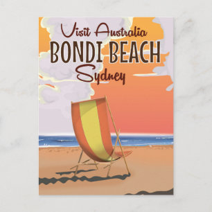 Bondi Beach Vintage Travel Poster Postkarte