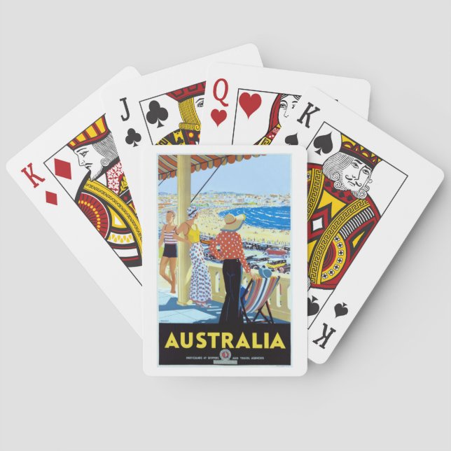 BONDI BEACH VON AUSTRALIA 1920ER SPIELKARTEN (Rückseite)