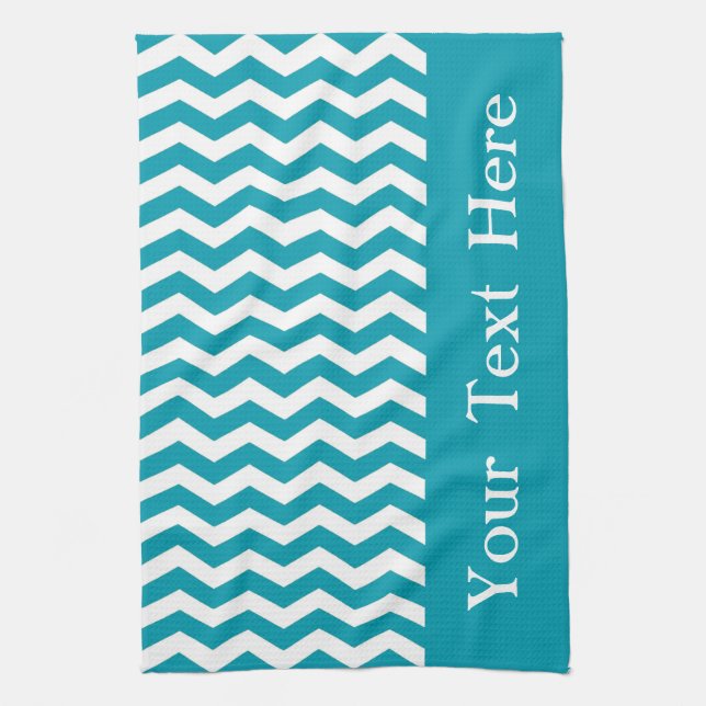 Bondi Blue Wave Zickzack anpassbar Geschirrtuch (Vertikal)